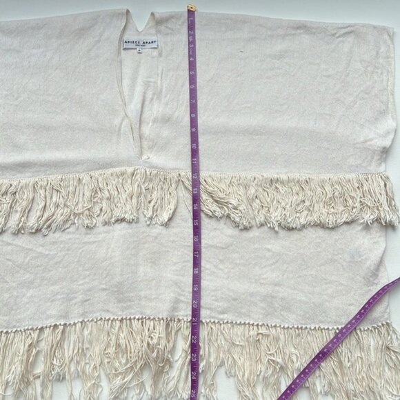 Apiece Apart New York V-Neck Fringe Poncho scandi neutral casual natural - Picture 6 of 8